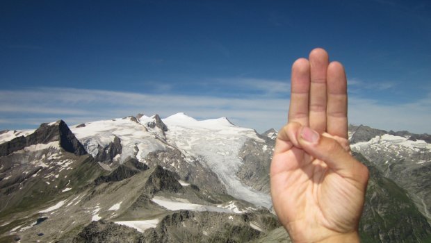 Překrásný výhled z vrcholku Wildenkogelu na Grosvenediger Hlavní foto článku